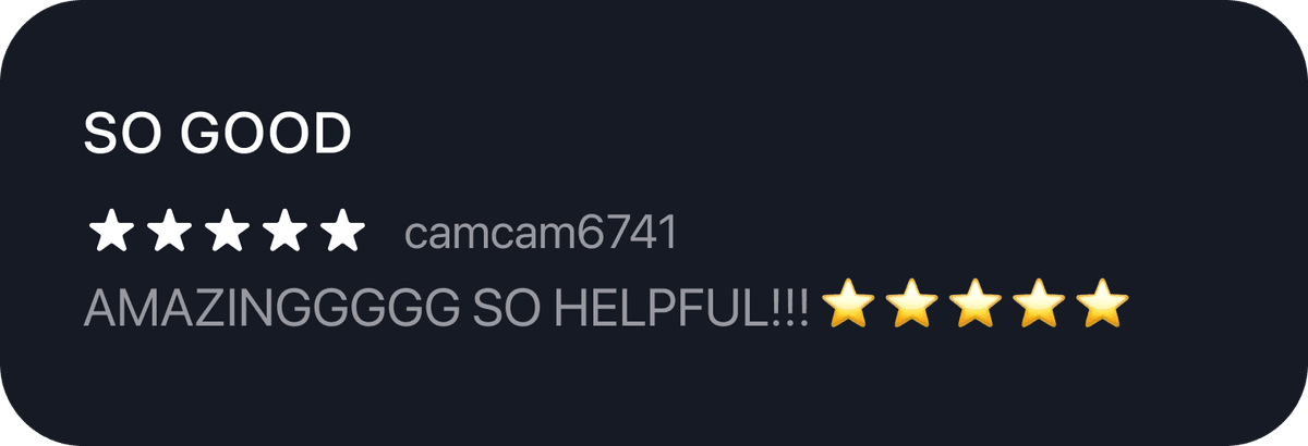 5-star review by camcam6741: Amazing, so helpful